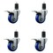 Service Caster 3.5'' SS Blue Poly Swivel 1-5/8'' Expanding Stem Caster Set Total Lock Brake, 4PK SCC-SSEXTTL20S3514-PPUB-BLUE-158-4 - alternate 1